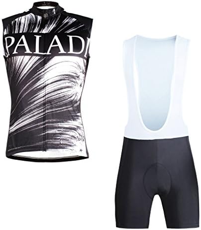 ILPALDINO Men's Black Sleeveless Breathable Polyester Cycling Jersey And Bib Shorts Set Size M