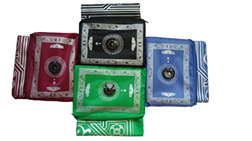 Actopus 4PCS Portable Waterproof Muslim Prayer Mat Light Prayer Rug with Compass Muslim Prayer Rug Qibla Finder Booklet