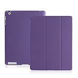 KHOMO - iPad 2 3 and 4 Generation Case - Dual Series - Super Slim Purple Cover with Rubberized Back and Smart Auto Wake Sleep Feature for Apple iPad 2, 3rd and 4th