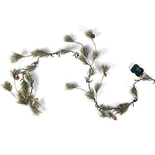 Joiedomi 6 Ft. Smokey Pine Christmas Garland Pre-Lit with 50 Clear Lights Home & Office Holiday Decoration