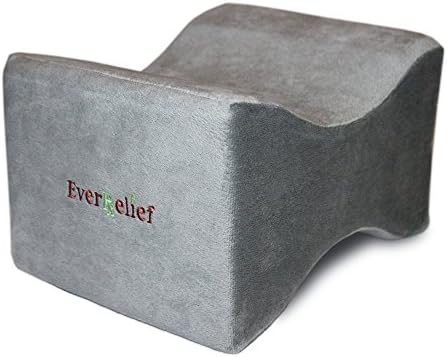 Knee Pillow for Back and Hip Pain Relief – Leg Pillow Wedge for Side Sleeping, Sciatic or Pregnancy Pain - Memory Foam Comfort by EverRelief