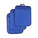Anyi Blue Pot Holders with Pocket - Heat Resistant Cotton Hot Pads for Counter and Table
