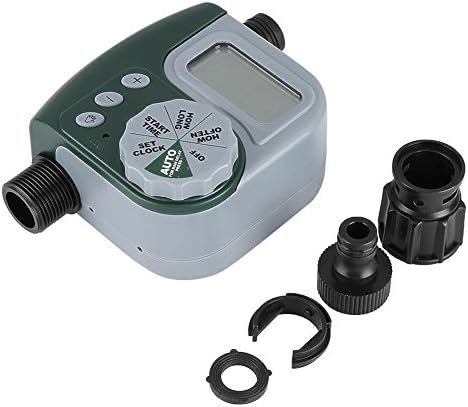 Ragdoll50 Automatic Water Timer, Garden Outdoor Irrigation Controller Solenoid Valve Timer Single Outlet Programmable Hose Faucet Timer(6.73.110.2 inches,Green)