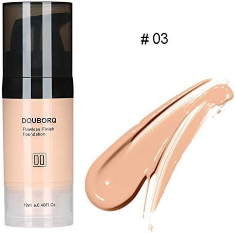Matte Oil Control Concealer Foundation Cream,Long Lasting Waterproof Matte Liquid Foundation, Porcelain-12ml
