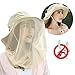 Mosquito Head Net Hat, UV Protective Sun Cap with Mesh Protection from Insect Khaki