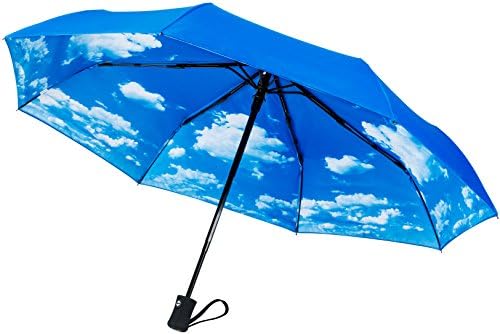 Crown Coast Blue Sky Blue Travel Umbrella - 60 MPH Windproof Lightweight for Men Women and Kids, Compact Travel Umbrellas in Multiple Colors