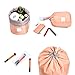 Charyeah Waterproof Cosmetic Bags Makeup Bag Travel Barrel Cases Kit Organizer Bathroom Storage Carry Case Toiletry Bags Multifunctional Bucket Toiletry Bag Polyester 300T (Pink)