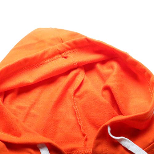 Cute Pure Jacket for Women, Crop Sweatshirts Casual Sports Outerwear Coat(Orange, S)