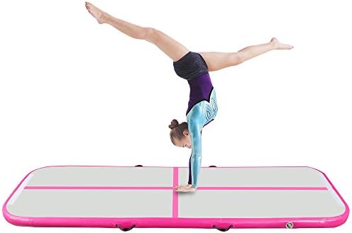 The Leaf 3ft10ft4in Inflatable Air Track Tumbling Floor Gymnastics Practice Training Pad GYM Mat HOT (Pink,NO PUMP)