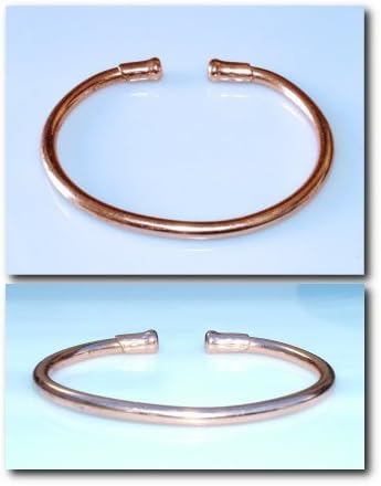 Solid Copper Narrow Band Torque Bangle/Bracelet 25M - Delicately Hand-Crafted and Superbly Finished - in the UK!