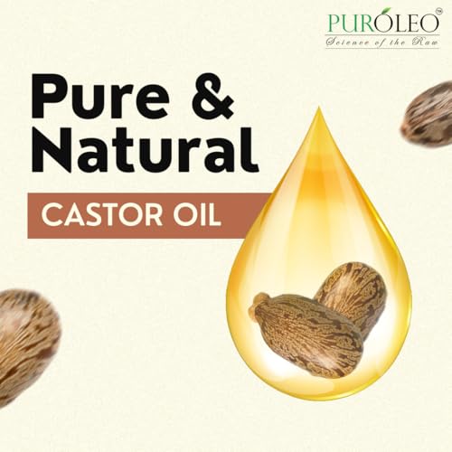 PUROLEO Castor Oil 64 Fl Oz/1893 ML (Packed In Canada) 100% Pure and Natural Hair, Lash, Beard, Eyelashes & Eyebrow Oil Black castor oil for brow lashes, Make eyelash serum, hair serum for dry hair and frizzy | huile de ricin pour huile de ricin pour cheveux