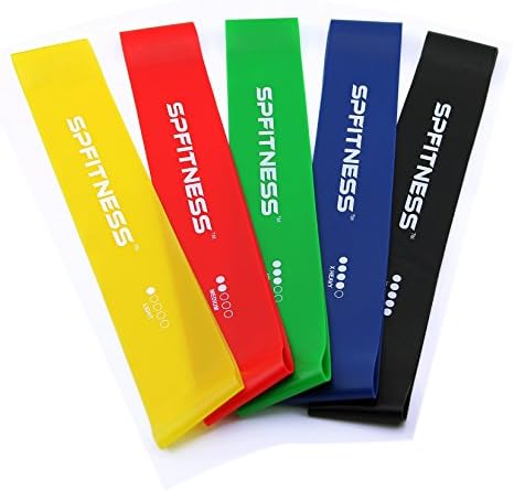 SPFITNESS Resistance Loop Bands-Set of 5,12 inch with Instruction Booklet and Carry Bag