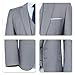 WULFUL Men's Suit Slim Fit 3 Piece Suit Blazer Two Button Tuxedo Business Wedding Party Jackets Vest&Trousers(Light Grey,S)