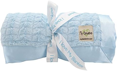 My Blankee Luxe Stripe Throw Blanket, Sky Blue, 52'' X 60''