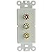 Decora Wall Plate Insert, White, 3 RCA Couplers (Red/White/Yellow), RCA Female primary