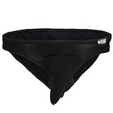 TIAOBU US Men's Long Bulge Pouch Bikini Brief M Black
