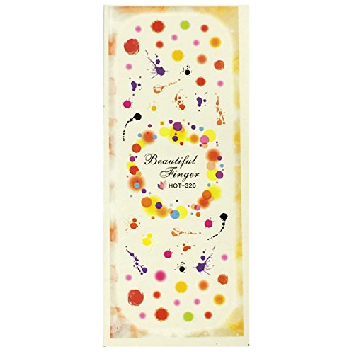AllyDrew Splashed Dots Water Slide Nail Art Decals Nail Tattoo Decals (3 Sheets)