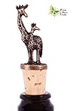 Handmade Brass Giraffe Wine Stopper by Eliza Fair Trade - Baby Giraffe