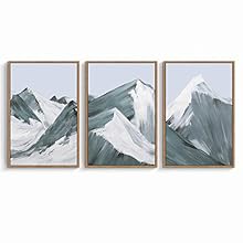 signwin 3 Piece Framed Canvas Wall Art Mountains Covered with Snow Canvas Prints Home Artwork Decoration for Living Room,Bedroom - 24