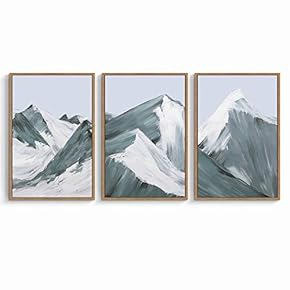 signwin 3 Piece Framed Canvas Wall Art Mountains...
