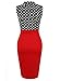 LECHEERS Women Sleeveless Bodycon Elegant Formal Business Pencil Dress Red M