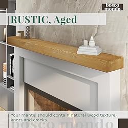 BoscoMondo 48 Inch Fireplace Mantel, Rustic Solid