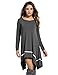 Meaneor Shirt Dress for Women, Womens Long Sleeve Casual Irregular Hem Loose Tunic Shirt Dress-Valentine's Days Gift for Her(Dark Grey,S)