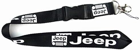 Keychain Identification Card Lanyard Neck Strap Gift Keychain (Jeep Black +White)