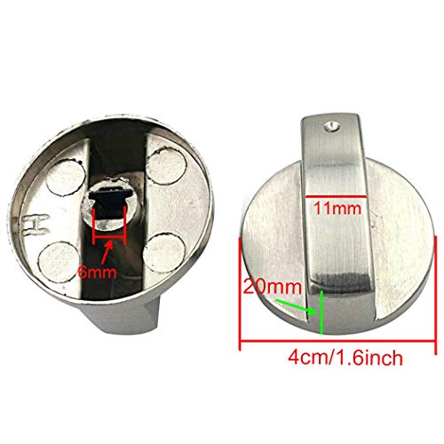 Rolin Roly Brushed metal Gas Stove Knobs Cooker Control Switch Range Oven Knobs Cooktop Burner Knob Gas Hob Switch Kitchen Replacement Accessories (8 x 6mm) - Thumbnail 3