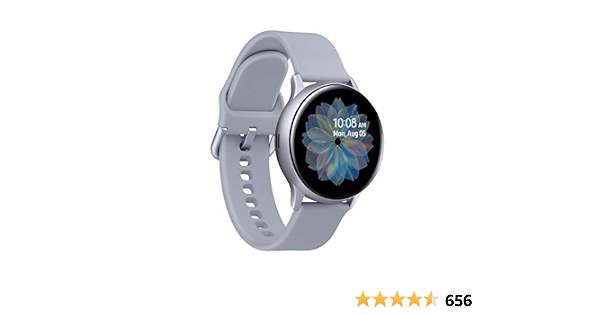 Amazon.com: SAMSUNG Galaxy Watch Active2 (Silicon Strap + Aluminum Bezel)  Bluetooth - International (Cloud Silver, R830-40mm) : Electronics