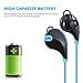 Sunshell Bluetooth Headphones, Sport Wireless Earbuds In-Ear Stereo Earphones with Mic for iPhone, Samsung, Android Smartphones (Bluetooth 4.1, CVC 6.0 Noise Cancelling, Sweatproof)-Blue
