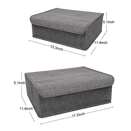LEEFE-Drawer-Organizer-with-Lids-2-Pack-Foldable-Divider-Organizers-Closet-Underwear-Storage-Box-for-Sortin-Socks-Bra-Scarves-and-Lingerie-in-Wardrobe-or-Under-Bed-Breathable-Washable-Linen-Fabric