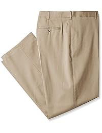 Savane pantalón de vestir para hombre con parte delantera plana y elástico