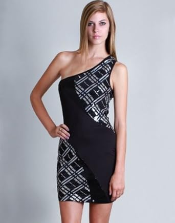 one shoulder sparkle dress