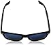 Flat Matte Reflective Mirror Color Lens Large Horn Rimmed Style Sunglasses - UV400 (Polarized | Rubberized Blk/Blue)