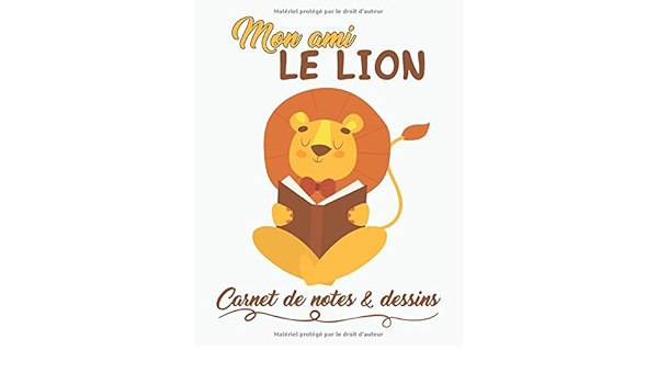 Mon Ami Le Lion Carnet De Notes Et Dessins Cahier Et Journal De Notes Et Dessins Original De 1 Pages 21 6x27 9 Cm Une Belle Idee Cadeau Pour Remplir Pour