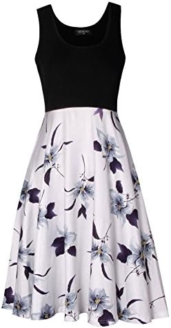Sheshares Women Tank Dress Knee Length Indoor Clothing Swing Dress A Line (Lily, XL)