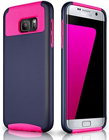 Galaxy S7 Edge Case, Samcore lightweight Shockproof TPU + PC 2 in 1 Style case for Samsung Galaxy S7 Edge [Navy Blue/Pink]