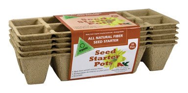 Plantation All-Natural Fiber Biodegradable Seed Started Pots Trays for Indoor or Outdoor Planting, 5 Count (Pack of 2)
