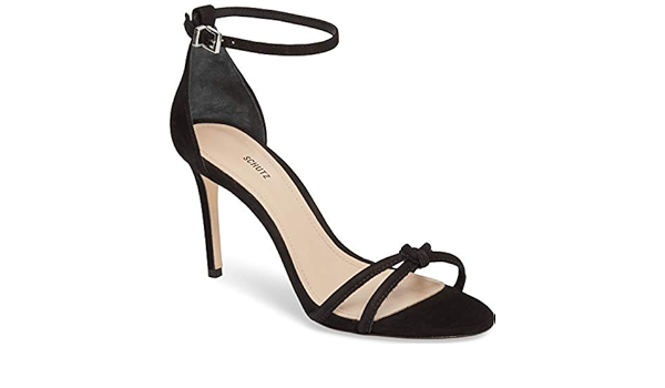 Amazon.com | SCHUTZ Rhana Black Ankle Strap Sandal Dainty Slim Strap  Sandals (10) | Flats