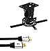 QualGear PRB-717-BLK-25FT Projector Ceiling Mount Bundle with HDMI Type A Male to Type A Male Cable, 25' Black primary