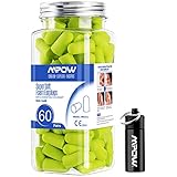 Mpow 055A Ear Plugs 60 Pairs, Super Soft Foam Ear Plugs 34dB SNR, Noise Reduction Hearing Protector, with Aluminum Carry Case, for Sleeping, Woodworking, Shooting, Travel, Loud Events-Green