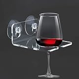 House Ur Home Bathtub Wine Glass Cupholder. Caddy Shower & Relax Bath with Powerful Strong Suction Cups, (1) Clear Acrylic