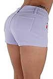 Basic Short Shorts Premium Stretch French Terry Moleton With a gentle butt lifting stitching in Heather Purple Size S