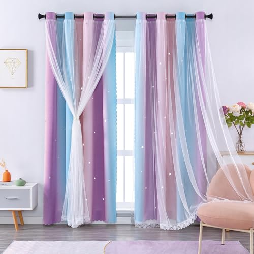 XiDi Girls Blackout Curtains Long