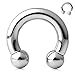 Ruifan 316L Surgical Steel Circular Internally Threaded Barbell Horseshoe Pierced Body Jewelry 2G 1/2 Inch