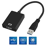 USB to HDMI Adapter, USB 3.0 to HDMI Adapter 1080P, RayCue Video Audio Multi Monitor Adaptor Converter for Laptop HDTV TV Windows 7/8/10 PC Only (Not Support Mac)