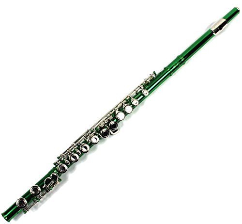 Engraved Design Italian Pads 16 Keys Close Hole C Flute Green Color