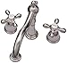 Kingston Brass KB1978AX Heritage Widespread Lavatory Faucet with Metal Cross Handle, Brushed Nickel,8-Inch Adjustable Center