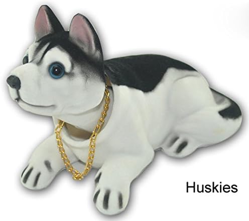 Leofan Car Decorations Nodding dog Vehicle decoration Bobble Head Dogs Bobbing Heads on Car Dash Puppy for Car Shepherd Lover (Husky)